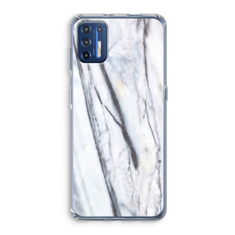 Gestreepte marmer: Motorola Moto G9 Plus Transparant Hoesje