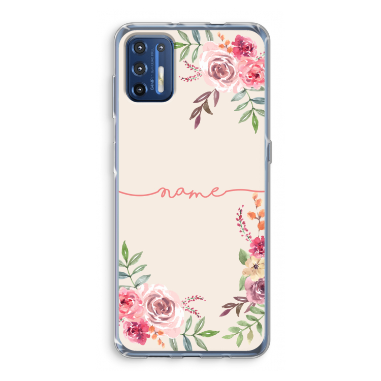 Rozen: Motorola Moto G9 Plus Transparant Hoesje