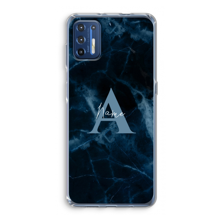 Midnight Marble: Motorola Moto G9 Plus Transparant Hoesje