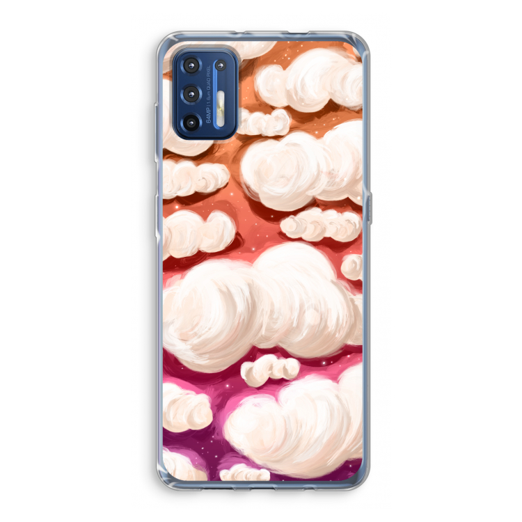 Katoen Wolken: Motorola Moto G9 Plus Transparant Hoesje