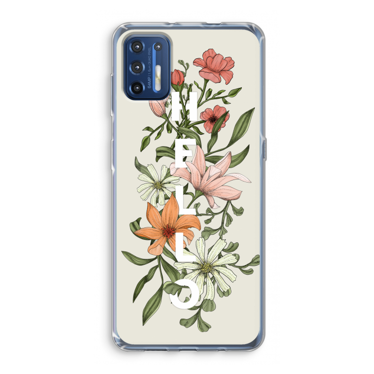 Hello bloemen: Motorola Moto G9 Plus Transparant Hoesje