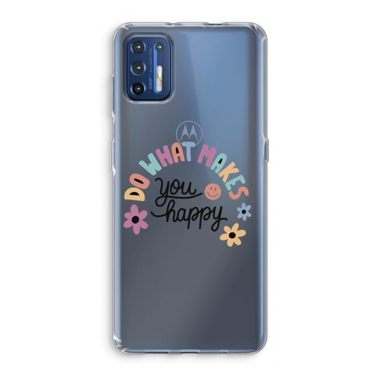 Happy days: Motorola Moto G9 Plus Transparant Hoesje