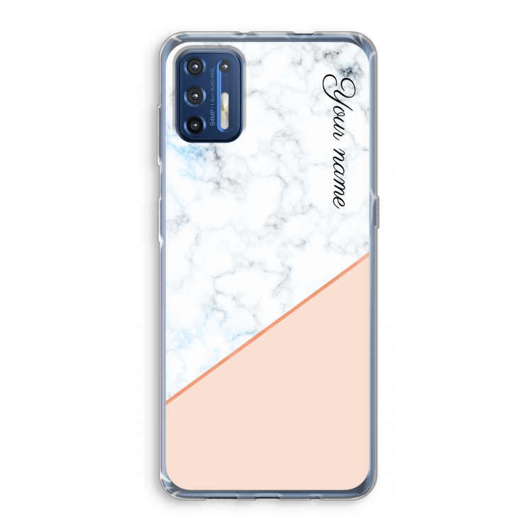 Marmer in stijl: Motorola Moto G9 Plus Transparant Hoesje