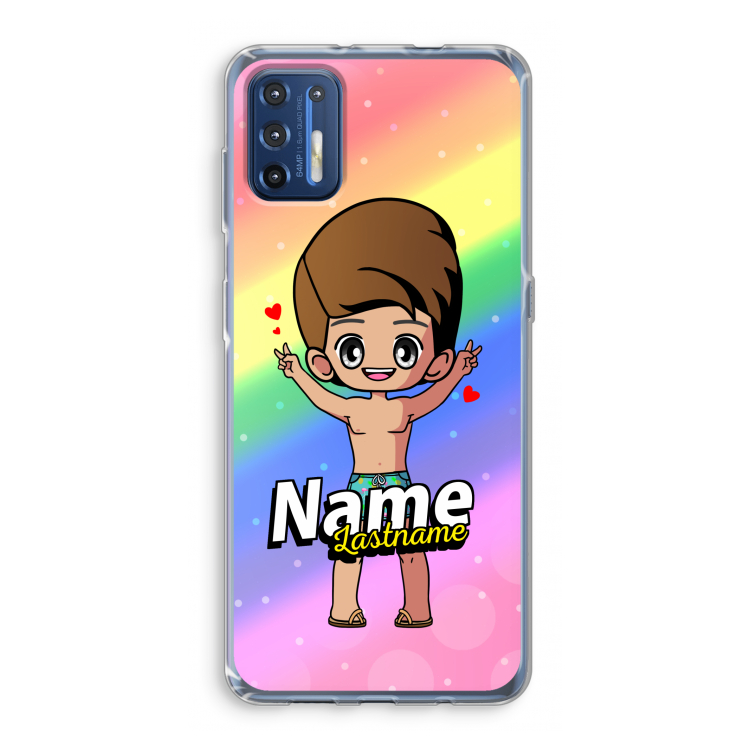 Chibi Maker man: Motorola Moto G9 Plus Transparant Hoesje