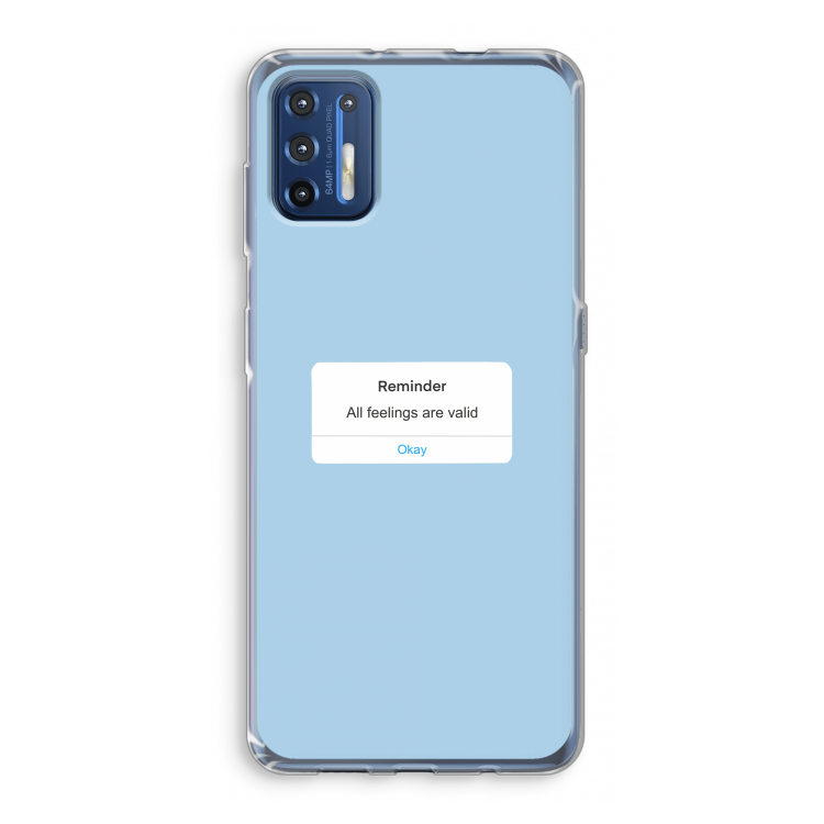 Reminder: Motorola Moto G9 Plus Transparant Hoesje