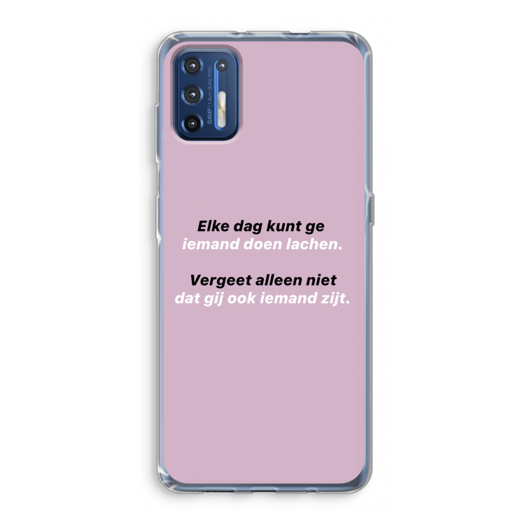 gij zijt ook iemand: Motorola Moto G9 Plus Transparant Hoesje
