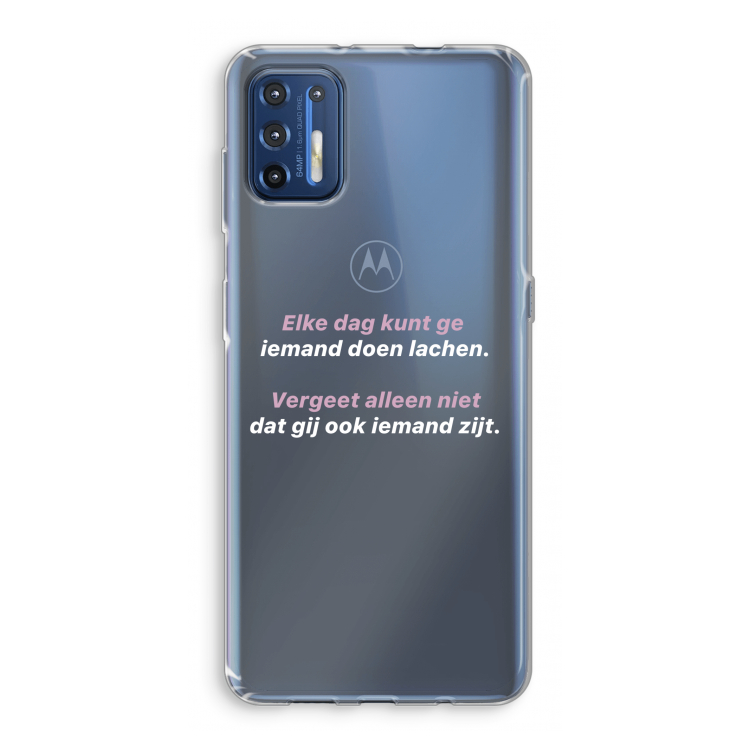 gij zijt ook iemand: Motorola Moto G9 Plus Transparant Hoesje