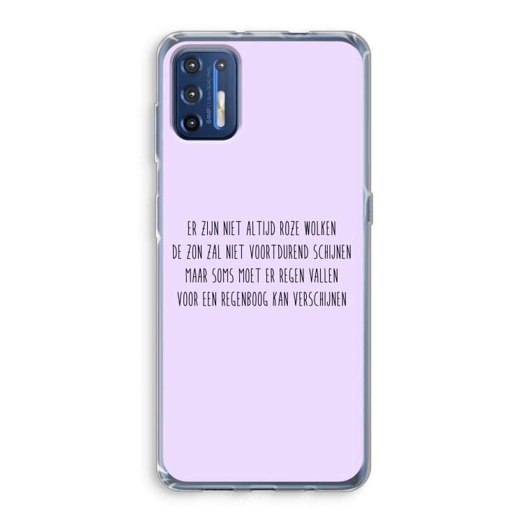 Regenboog: Motorola Moto G9 Plus Transparant Hoesje