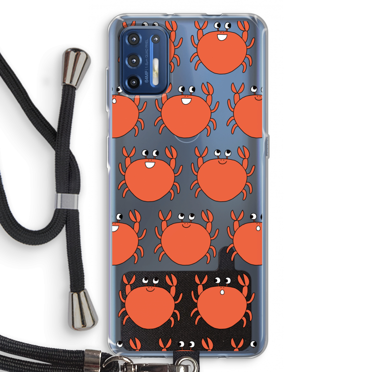 Krab: Motorola Moto G9 Plus Transparant Hoesje met koord
