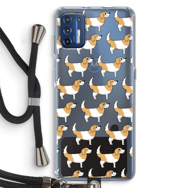 Doggy: Motorola Moto G9 Plus Transparant Hoesje met koord
