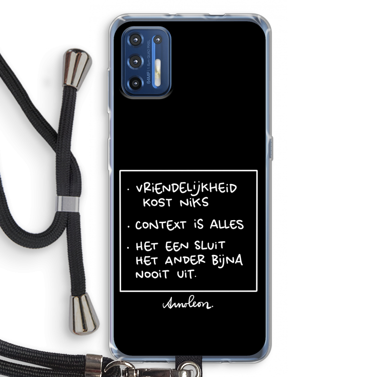 Mijn Motto's: Motorola Moto G9 Plus Transparant Hoesje met koord