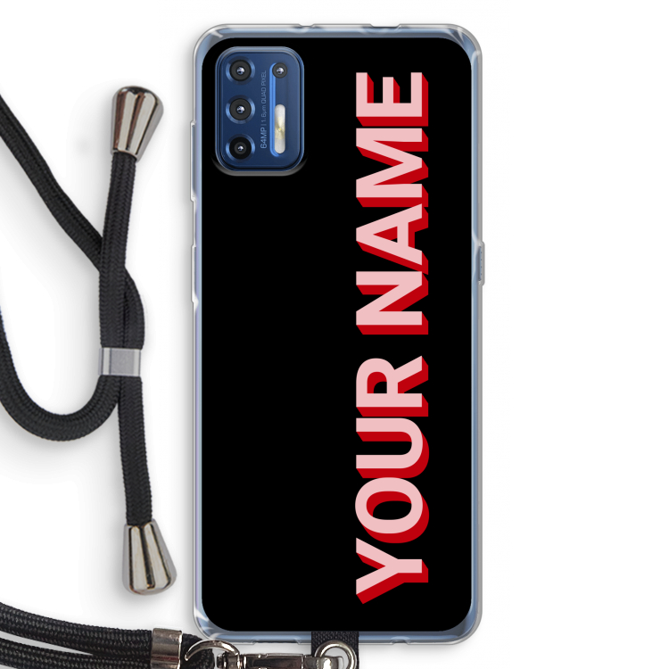 Namecase: Motorola Moto G9 Plus Transparant Hoesje met koord