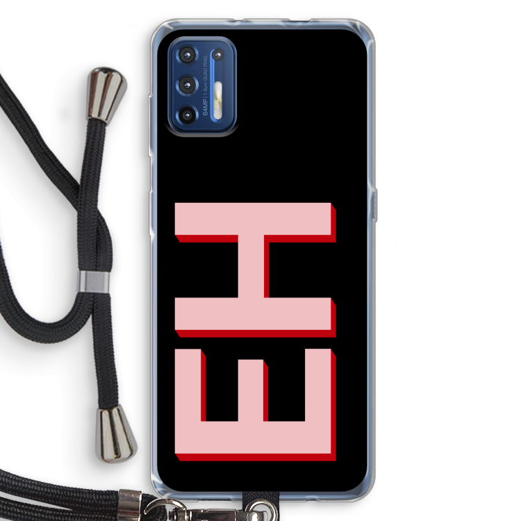 Monogram: Motorola Moto G9 Plus Transparant Hoesje met koord