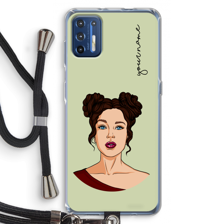 Pop-Art Creator: Motorola Moto G9 Plus Transparant Hoesje met koord