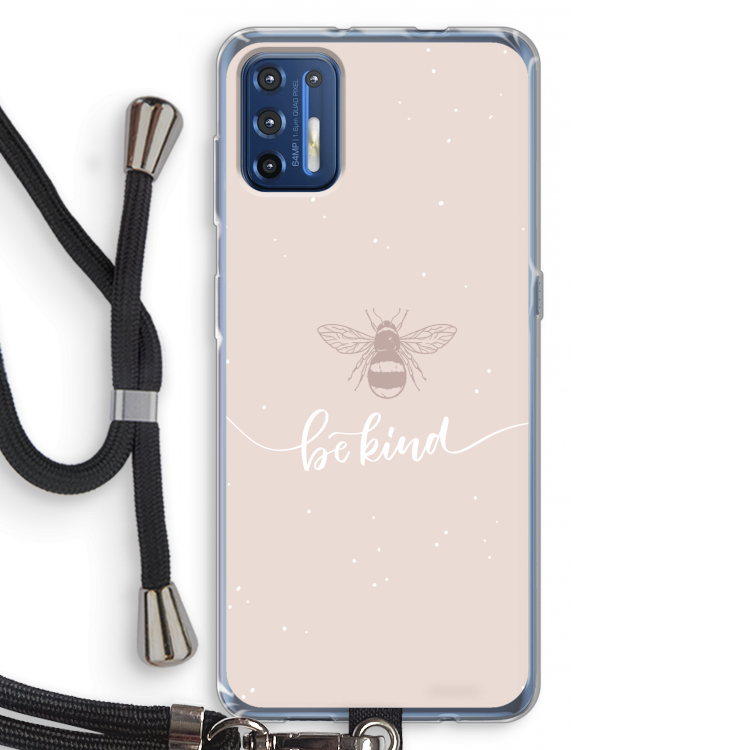 Be(e) kind: Motorola Moto G9 Plus Transparant Hoesje met koord