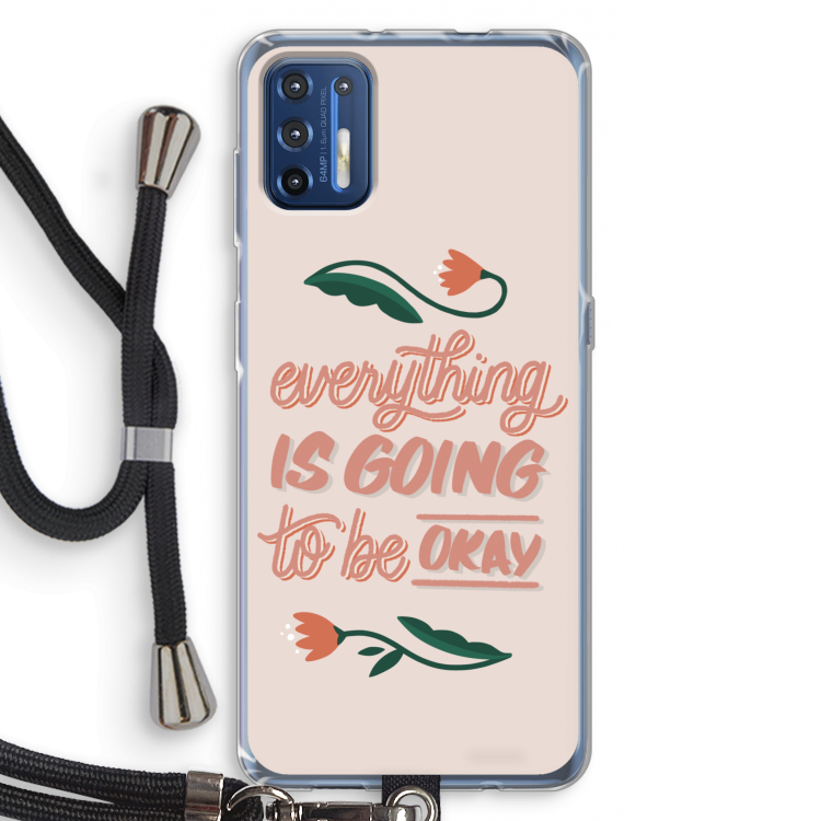 Optimistic flower girl: Motorola Moto G9 Plus Transparant Hoesje met koord