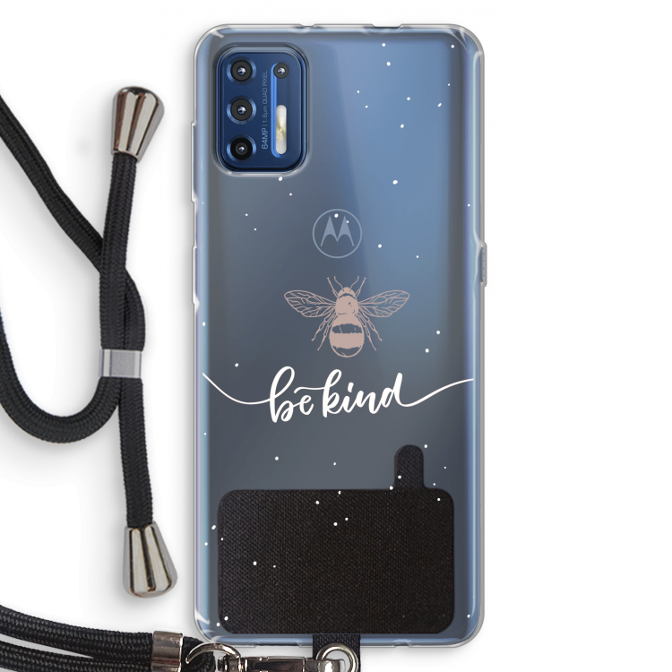 Be(e) kind: Motorola Moto G9 Plus Transparant Hoesje met koord