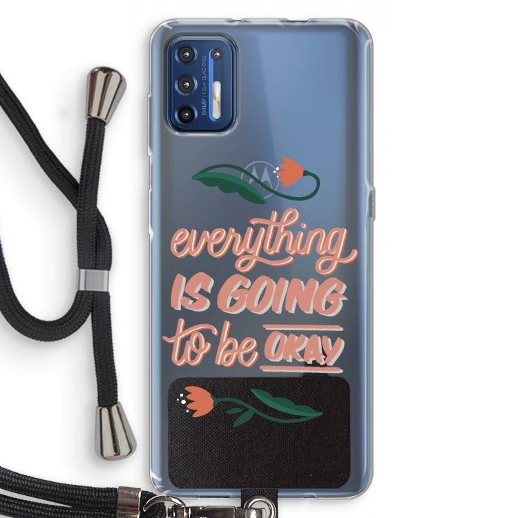 Optimistic flower girl: Motorola Moto G9 Plus Transparant Hoesje met koord