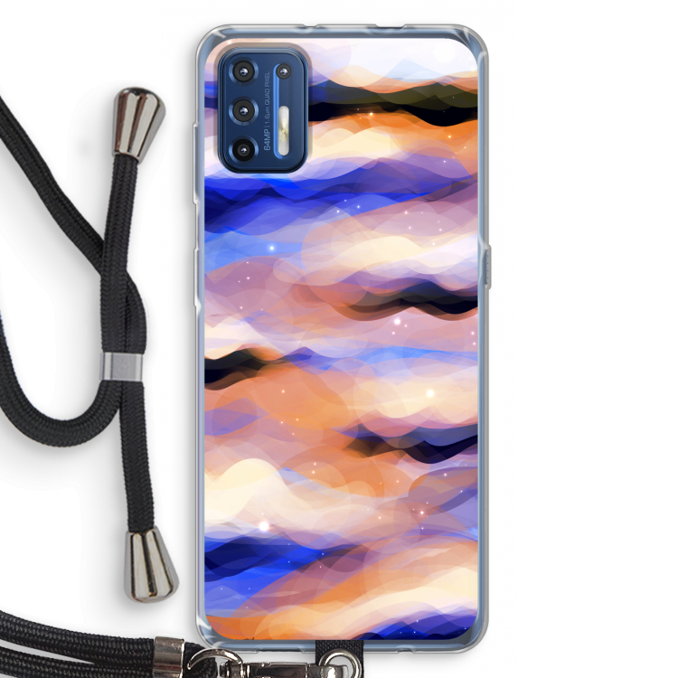 Donkere Wolken: Motorola Moto G9 Plus Transparant Hoesje met koord