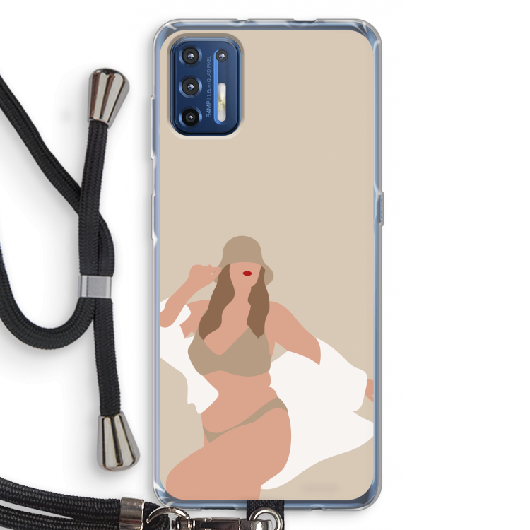 One of a kind: Motorola Moto G9 Plus Transparant Hoesje met koord