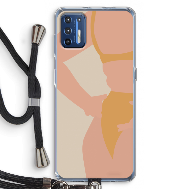 Bikini body: Motorola Moto G9 Plus Transparant Hoesje met koord