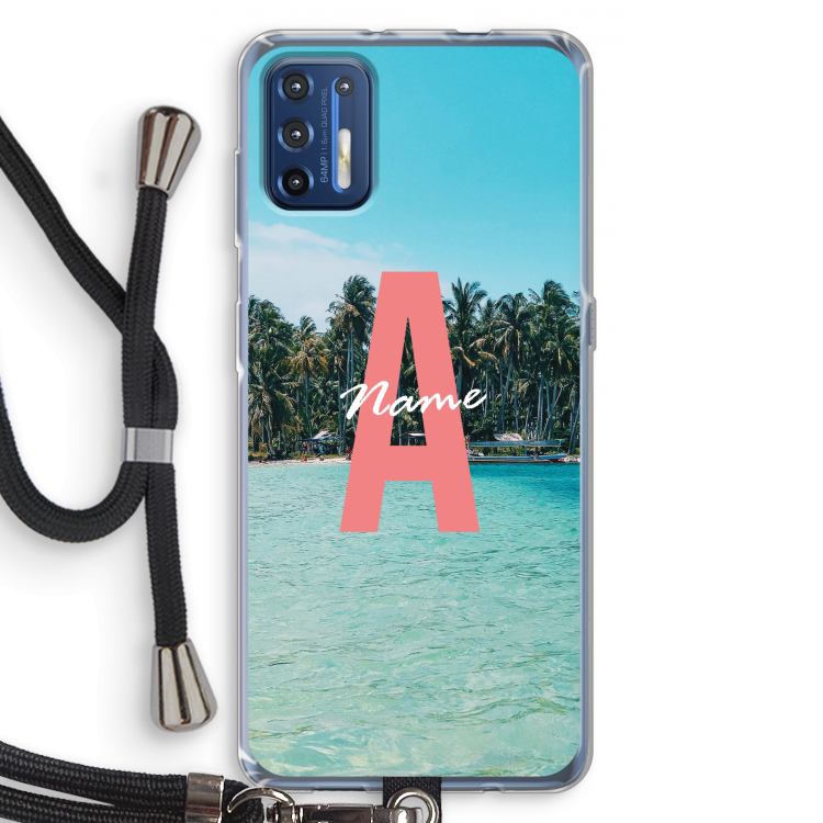 Pacific Dream: Motorola Moto G9 Plus Transparant Hoesje met koord