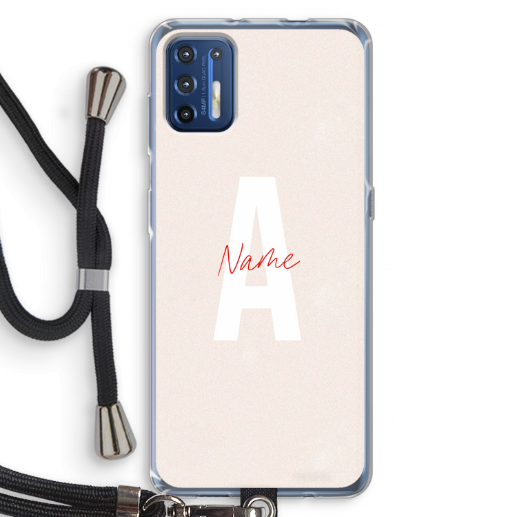 Strawberry Milkshake: Motorola Moto G9 Plus Transparant Hoesje met koord