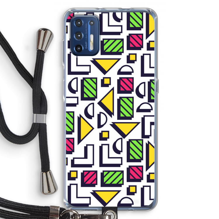 8-bit N°4: Motorola Moto G9 Plus Transparant Hoesje met koord