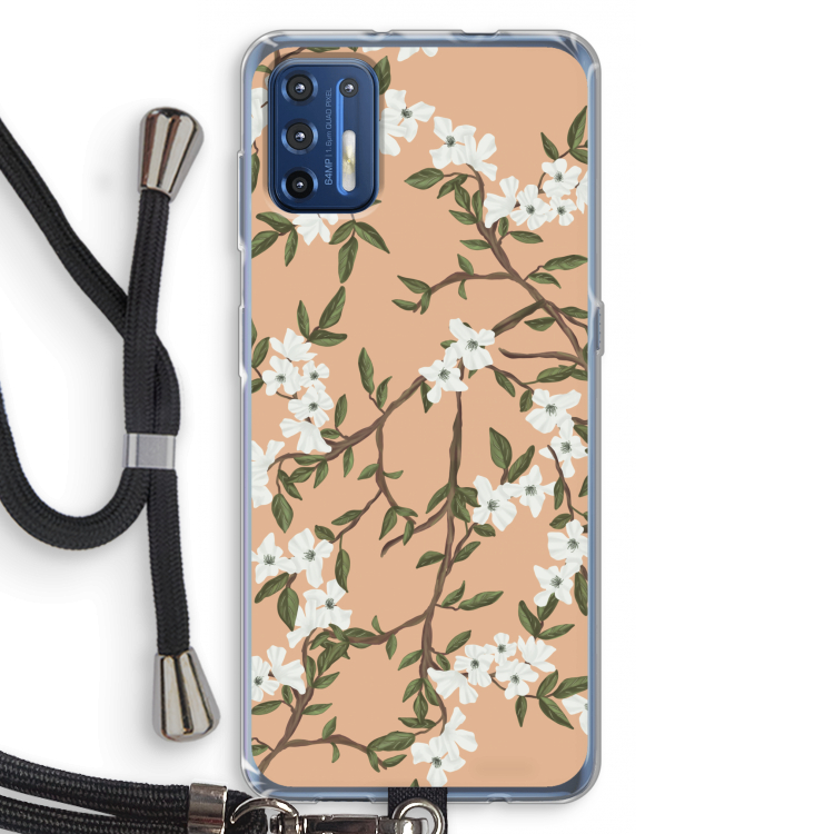 Blossoming spring: Motorola Moto G9 Plus Transparant Hoesje met koord