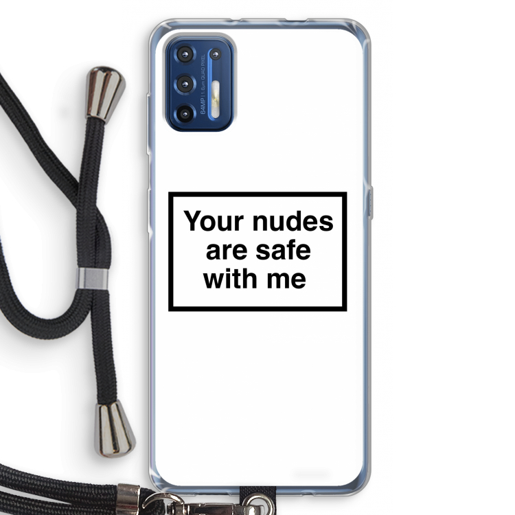 Safe with me: Motorola Moto G9 Plus Transparant Hoesje met koord
