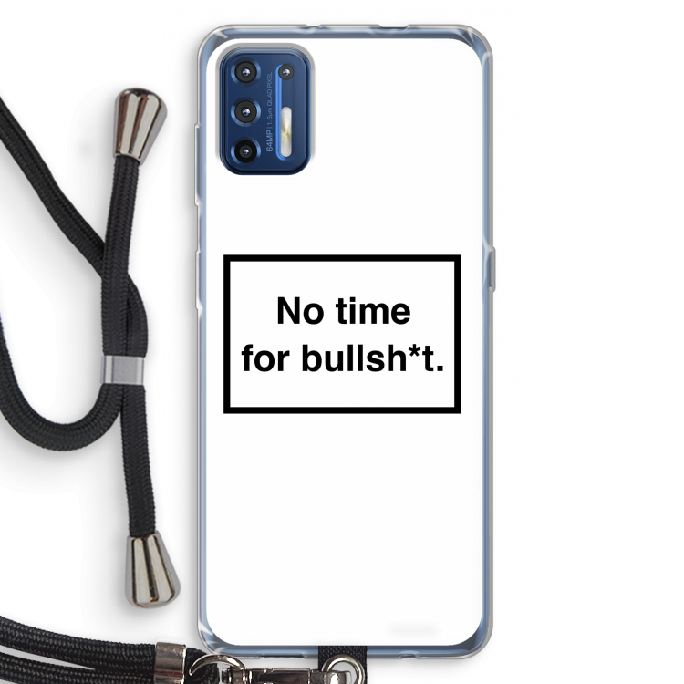 No time: Motorola Moto G9 Plus Transparant Hoesje met koord
