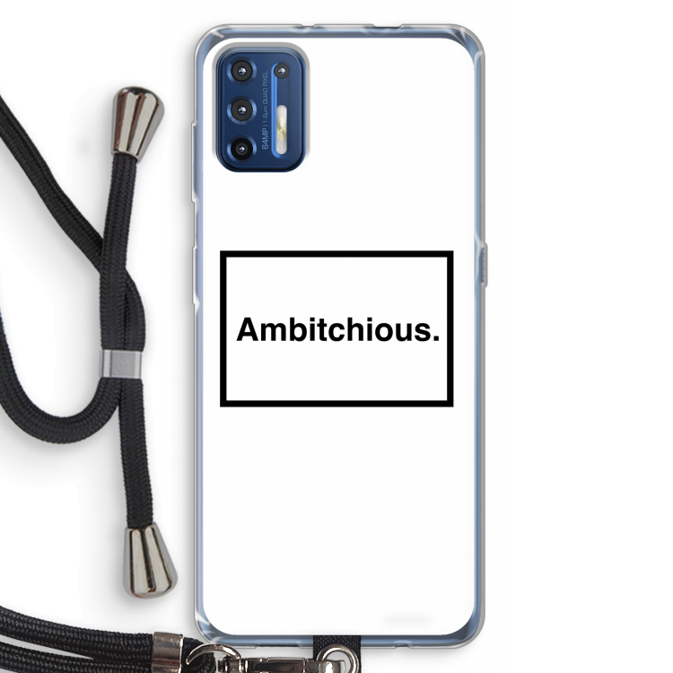 Ambitchious: Motorola Moto G9 Plus Transparant Hoesje met koord