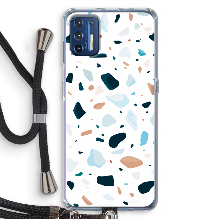 Terrazzo N°13: Motorola Moto G9 Plus Transparant Hoesje met koord