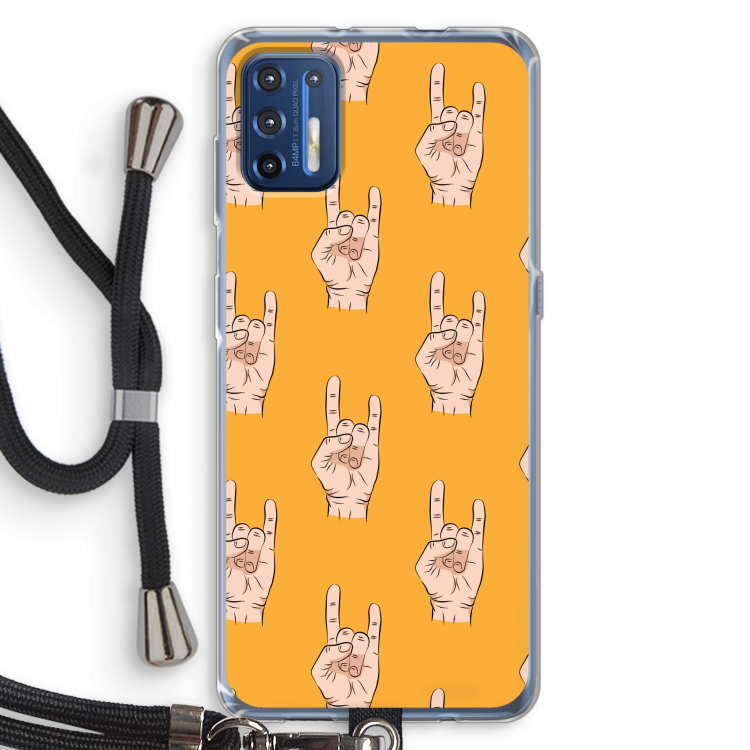 Rock: Motorola Moto G9 Plus Transparant Hoesje met koord