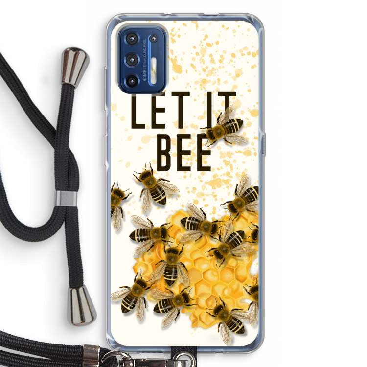 Let it bee: Motorola Moto G9 Plus Transparant Hoesje met koord