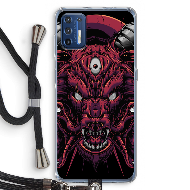 Hell Hound and Serpents: Motorola Moto G9 Plus Transparant Hoesje met koord