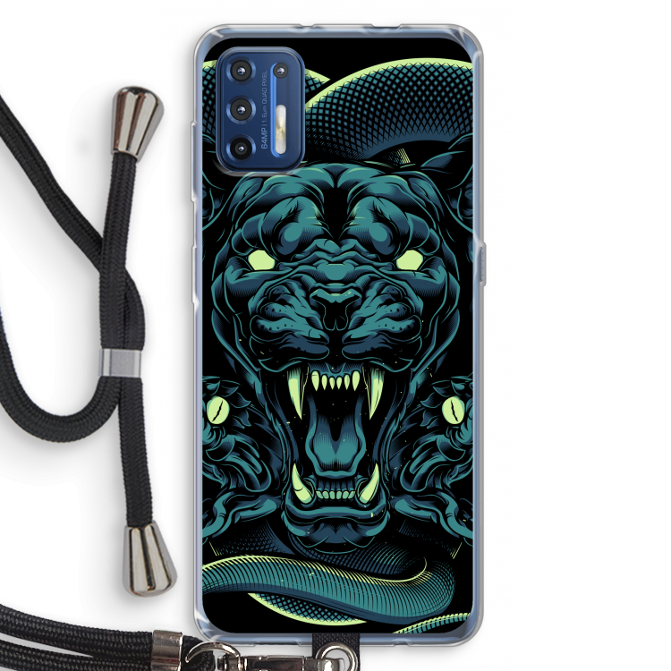 Cougar and Vipers: Motorola Moto G9 Plus Transparant Hoesje met koord