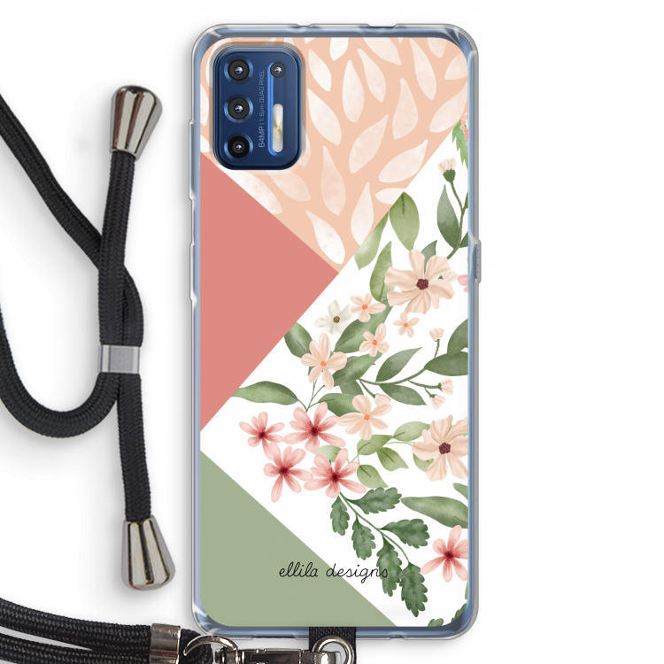 Sweet heaven geometrics: Motorola Moto G9 Plus Transparant Hoesje met koord