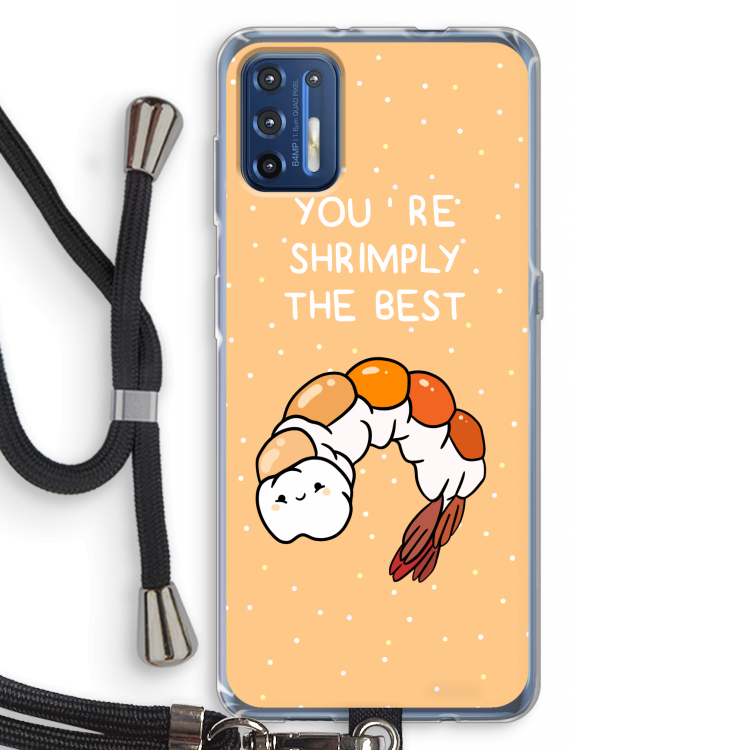 You're Shrimply The Best: Motorola Moto G9 Plus Transparant Hoesje met koord