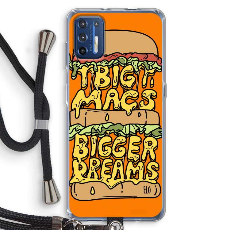 Big Macs Bigger Dreams: Motorola Moto G9 Plus Transparant Hoesje met koord