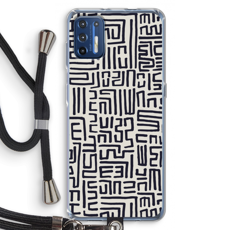 Moroccan Print: Motorola Moto G9 Plus Transparant Hoesje met koord