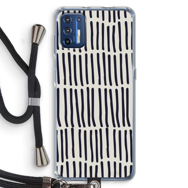 Moroccan stripes: Motorola Moto G9 Plus Transparant Hoesje met koord