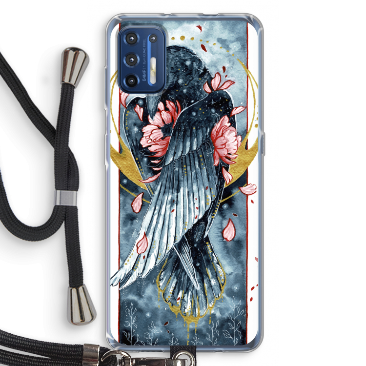 Golden Raven: Motorola Moto G9 Plus Transparant Hoesje met koord