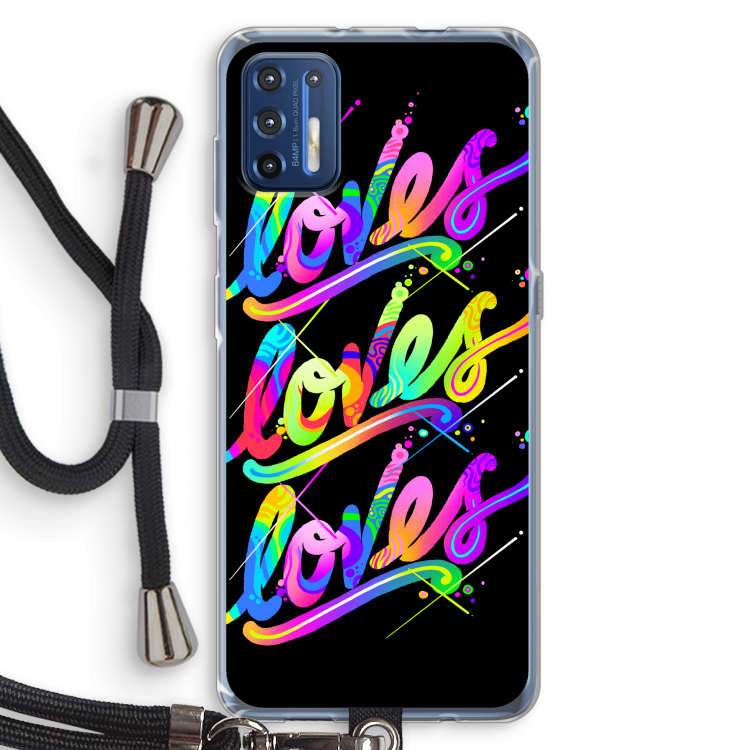 Loves: Motorola Moto G9 Plus Transparant Hoesje met koord
