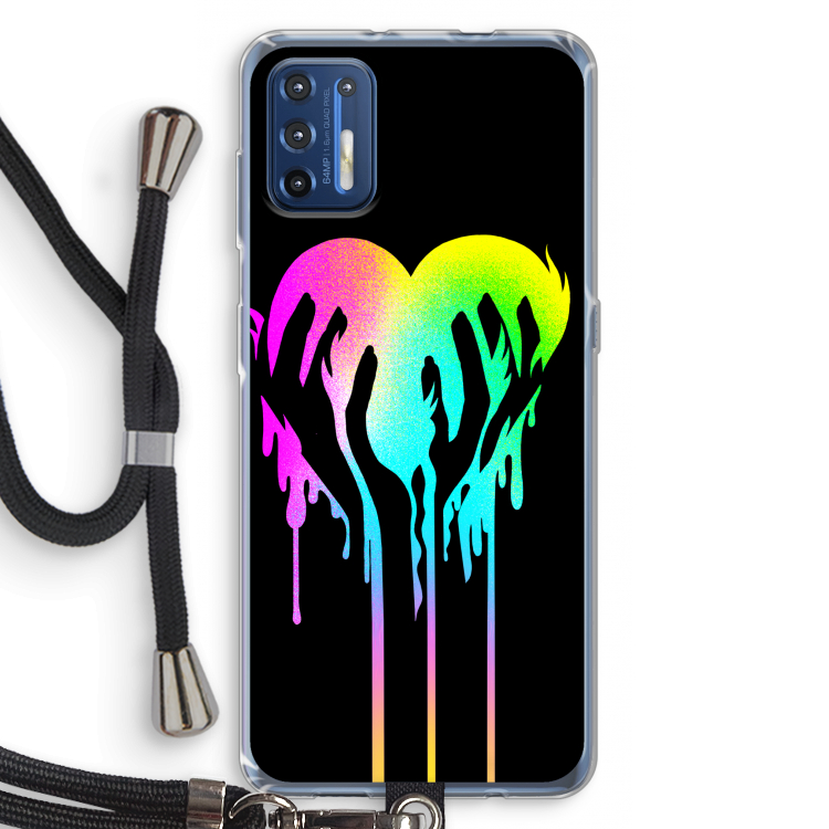 Hold My Heart: Motorola Moto G9 Plus Transparant Hoesje met koord