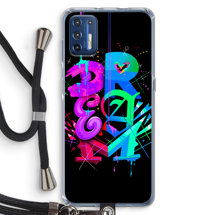 Dream: Motorola Moto G9 Plus Transparant Hoesje met koord