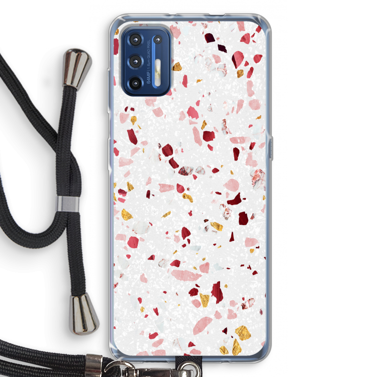 Terrazzo N°9: Motorola Moto G9 Plus Transparant Hoesje met koord
