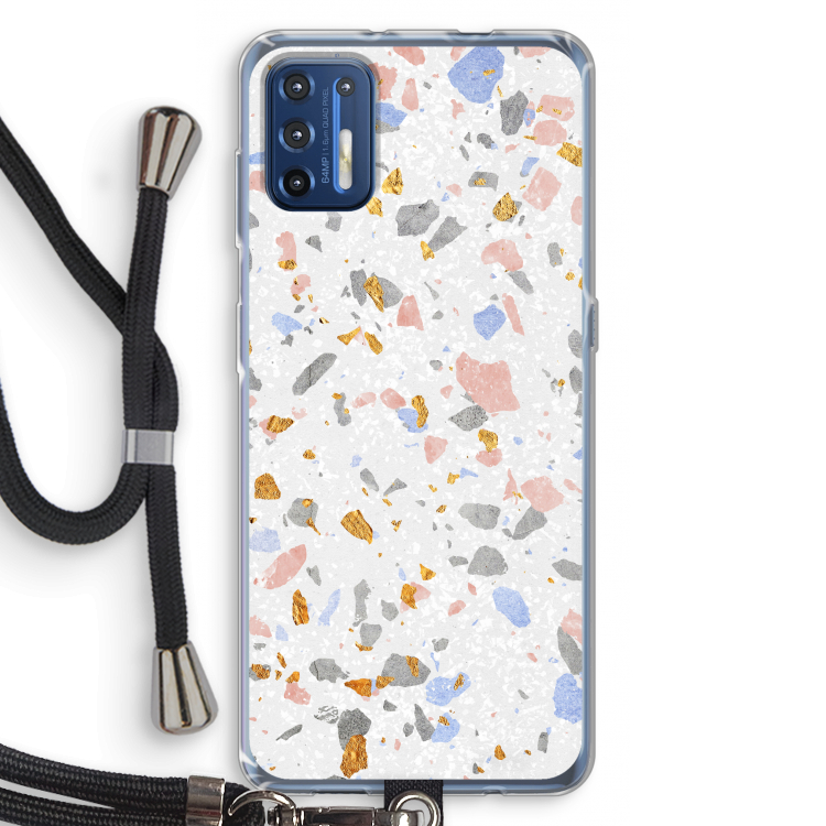 Terrazzo N°8: Motorola Moto G9 Plus Transparant Hoesje met koord