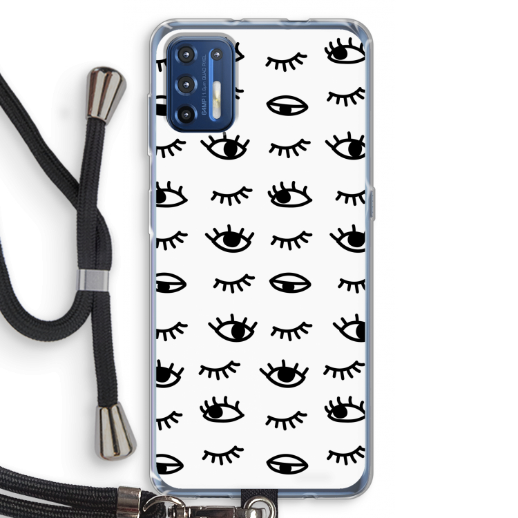 Eye pattern #2: Motorola Moto G9 Plus Transparant Hoesje met koord