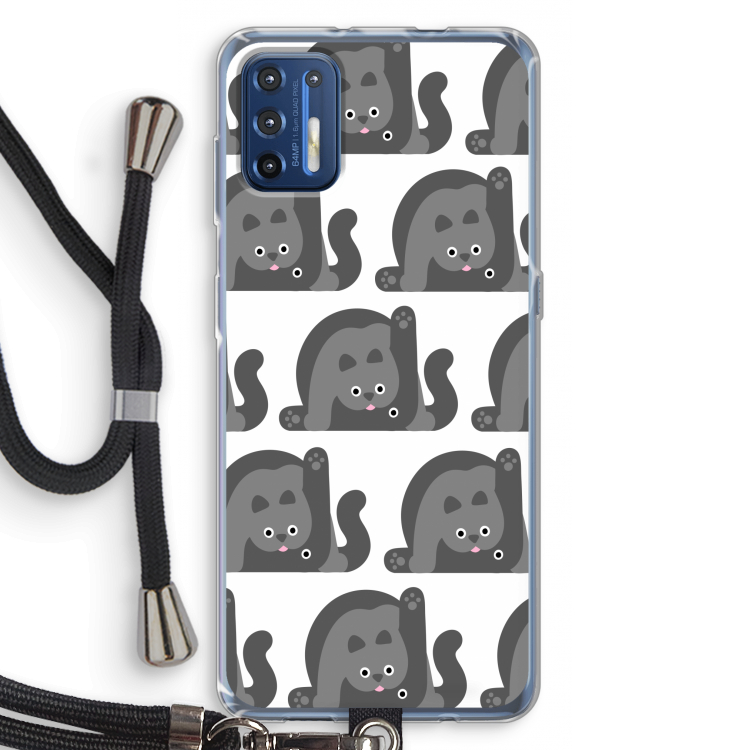 Cats: Motorola Moto G9 Plus Transparant Hoesje met koord